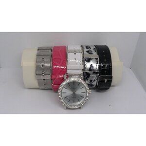 Kim Rogers Quartz Watch With 5 Interchangeable Straps In Original Box